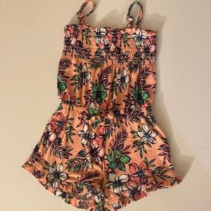Pink floral romper- 4t